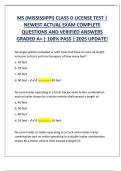 MS &lpar;MISSISSIPPI&rpar; CLASS D LICENSE TEST &vert;  NEWEST ACTUAL EXAM COMPLETE  QUESTIONS AND VERIFIED ANSWERS  GRADED A&plus; &vert; 100&percnt; PASS &vert; 2025 UPDATE&excl;
