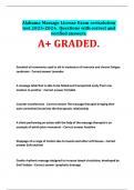 Alabama Massage License Exam cert solution test 2025-2026&period; Questions with correct and verified answers&period; A&plus; GRADED&period;