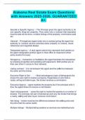 Alabama Real Estate Exam Questions with Answers 2025-2026&period; GUARANTEED A&plus;&period;