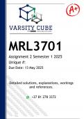 MRL3701 Assignment 2 &lpar;DETAILED ANSWERS&rpar; Semester 1 2025 - DISTINCTION GUARANTEED