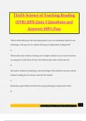 TExES Science of Teaching Reading &lpar;STR&rpar; &lpar;293&rpar; Quiz 3 Questions and Answers 100&percnt; Pass