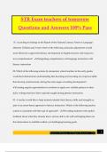 STR Exam teachers of tomorrow Questions and Answers 100&percnt; Pass