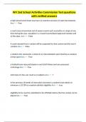 WV 2nd School Activities Commission Test questions with verified answers