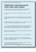 TXDOH Basic Code Enforcement Study Guide Latest Update