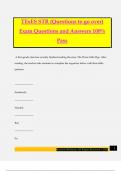 TExES STR &lpar;Questions to go over&rpar; Exam Questions and Answers 100&percnt; Pass