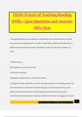 TExES STR Bundled Exams Questions and Answers 100&percnt; Pass Guaranteed&comma; Reviewed 2025