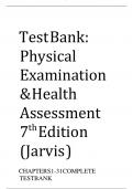 Test Bank for Physical Examination and Health Assessment 7th edition by Jarvis