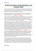 IS 303 Final Exam Guide Questions and Answers 2025