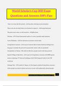 World Scholar's Cup 2025 Exam Questions and Answers 100&percnt; Pass
