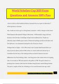 World Scholars Cup Bundled Exams Questions and Answers 100&percnt; Pass &vert;Verified and Updated 
