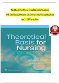 Test Bank For Theoretical Basis for Nursing 6th Edition by Melanie McEwen&semi; Evelyn M&period; Wills Chapter 1 - 23 Complete 