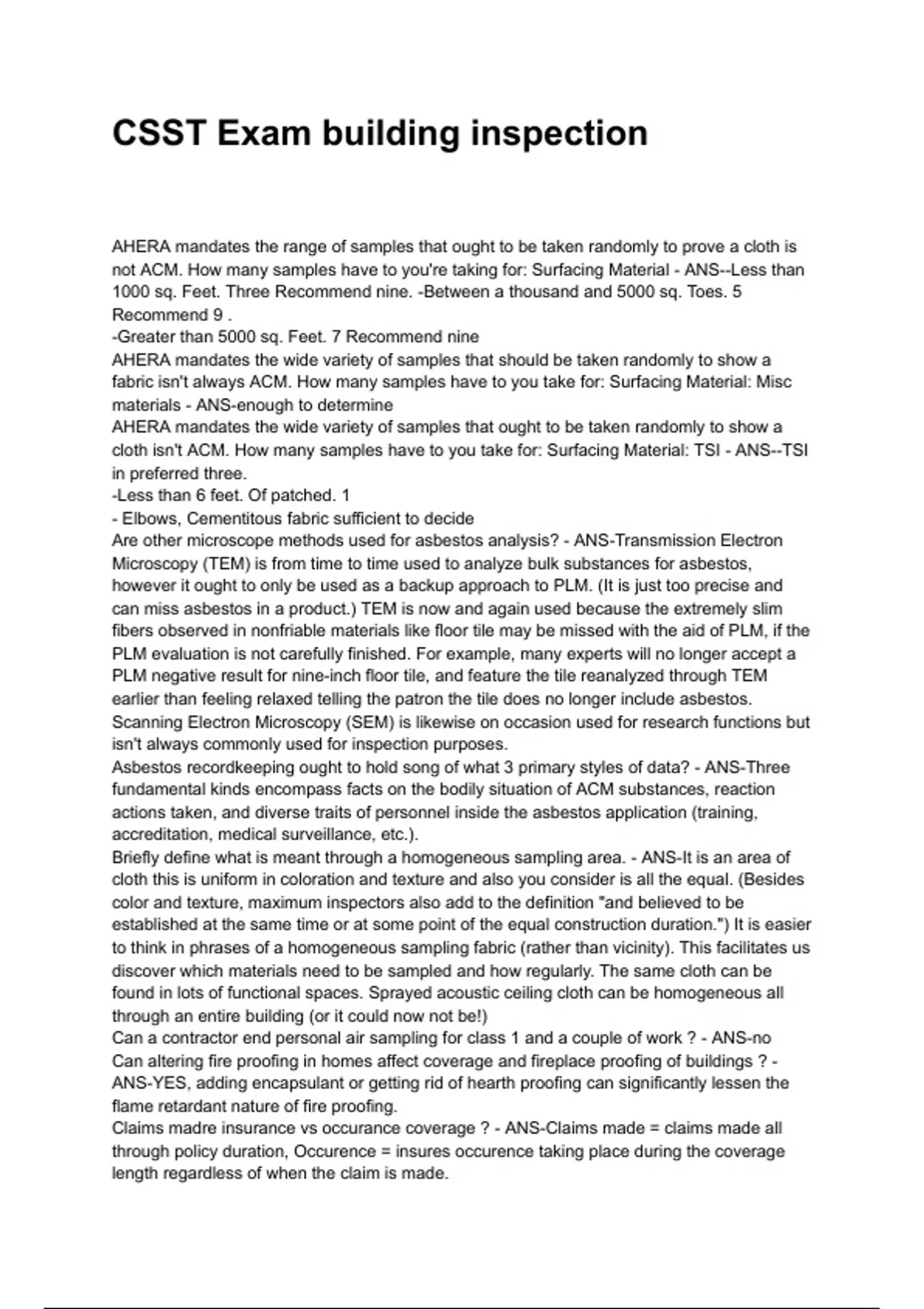 CSST Exam building inspection NEWEST 2025/2026 ACTUAL EXAM COMPLETE ...