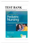 TEST BANK For Davis Advantage for Pediatric Nursing&colon; Critical Components of Nursing Care&comma; 3rd Edition by Kathryn Rudd&comma; Complete Chapter's 1 - 22&comma; 100 &percnt; Verified