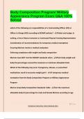 Body Composition Program&sol; Military  Appearance Program Exam Q&A 100&percnt;  Solved