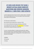 ATI MED-SURG NEURO&colon; TEST BANK &vert;  NEWEST ACTUAL EXAM COMPLETE  QUESTIONS AND VERIFIED ANSWERS  GRADED A&plus; &vert; 100&percnt; PASS &vert; 2025 UPDATE&excl;
