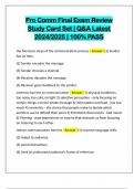 Pro Comm Final Exam Review Study Card Set &vert; Q&A Latest 2024&sol;2025 &vert; 100&percnt; PASS