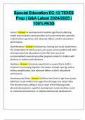 Special Education EC-12 TEXES Prep &vert; Q&A Latest 2024&sol;2025 &vert; 100&percnt; PASS