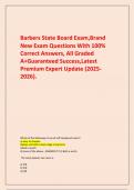  Barbers State Board Exam&comma;Brand New Exam Questions With 100&percnt; Correct Answers&comma; All Graded A&plus;Guaranteed Success&comma;Latest Premium Expert Update &lpar;2025-2026&rpar;&period;