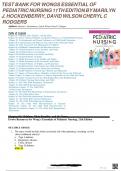 Test Bank - Wong&rsquo;s Essentials of Pediatric Nursing&comma; 11th Edition &lpar;Hockenberry&comma; 2022&rpar;&comma; Chapter 1-31 &vert; All Chapters