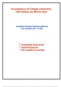 Solutions for Foundations of College Chemistry&comma; 15th Edition by Hein &lpar;All Chapters included&rpar;
