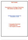 Test Bank for Foundations of College Chemistry&comma; 15th Edition by Hein &lpar;All Chapters included&rpar;