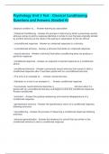 Psychology Unit 3 Test - Classical Conditioning Questions and Answers &lpar;Graded A&rpar;  