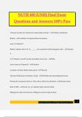 NUTR 400 &lpar;UNH&rpar; Final Exam Questions and Answers 100&percnt; Pass