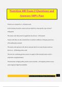 Nutrition 400 Exam 2 Questions and Answers 100&percnt; Pass