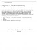 Assignment 1 - Critical Issues in LiteracyFor this assignment&comma; you will select a topic rel