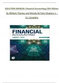 Solution Manual For Financial Accounting&comma; 13th Edition by C William Thomas and Wendy M&period; Tietz&comma; Verified Chapters 1 - 12&comma; Complete Newest Version