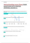 360 food handling course &lpar;Texas&rpar; EXAM &lpar;QUESTIONS WITH VERIFIED  ANSWERS&rpar; GRADED A&plus;