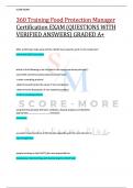 360 Training Food Protection Manager Certification EXAM &lpar;QUESTIONS WITH VERIFIED ANSWERS&rpar; GRADED A&plus;