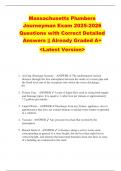 Massachusetts Plumbers  Journeyman Exam 2025-2026  Questions with Correct Detailed  Answers &vert;&vert; Already Graded A&plus;  <Latest Version> 