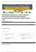 STATE BOARD COSMETOLOGY- SOUTH CAROLINA &sol; STUDY GUIDE ACTUAL EXAM QUESTIONS BANK &sol; ACCURATE QUIZZES WITH DETAILED&comma; VERIFIED ANSWERS &sol; 2025