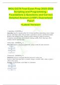 WGU D278 Final Exam Prep 2025-2026  Scripting and Programming -  Foundations &vert;&vert; Questions and Correct  Detailed Answers &vert;&vert;100&percnt; Guaranteed  Pass&excl;&excl;  <Latest Version>