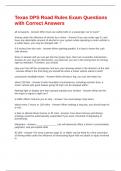 Texas DPS Road Rules Exam Questions with Correct Answers