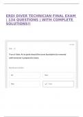 ERDI DIVER TECHNICIAN FINAL EXAM &vert; 134 QUESTIONS &vert; WITH COMPLETE SOLUTIONS&excl;&excl;