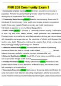 PNR 208 Community Exam 1 Actual 2025 Updated QUESTIONS AND ANSWERS &lpar;2025 &sol; 2026&rpar; &lpar;VERIFIED ANSWERS&rpar;