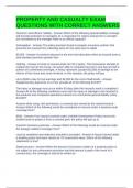 PROPERTY AND CASUALTY EXAM QUESTIONS WITH CORRECT ANSWERS