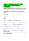 PROPERTY AND CASUALTY EXAM QUESTIONS WITH COMPLETE SOLUTIONS