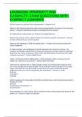 LOUISIANA -PROPERTY AND CASUALTY- EXAM QUESTIONS WITH CORRECT ANSWERS
