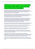 PROPERTY AND CASUALTY CHAPTER &num;10 INSURANCE REGULATION EXAM QUESTIONS AND ANSWERS