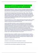PROPERTY & LOUISIANA CASUALTY EXAM QUESTIONS AND ANSWERS
