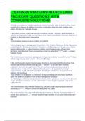 LOUISIANA STATE INSURANCE LAWS P&C EXAM QUESTIONS WITH COMPLETE SOLUTIONS