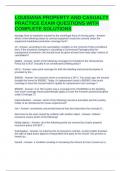 LOUISIANA PROPERTY AND CASUALTY PRACTICE EXAM QUESTIONS WITH COMPLETE SOLUTIONS