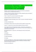 LOUISIANA PROPERTY AND CASUALTY INSURANCE PRACTICE QUIZ QUESTIONS AND ANSWERS