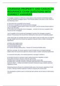 LOUISIANA PROPERTY AND CASUALTY INSURANCE EXAM QUESTIONS WITH CORRECT ANSWERS
