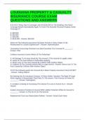 LOUISIANA PROPERTY & CASUALTY INSURANCE COURSE EXAM QUESTIONS AND ANSWERS
