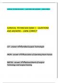 SURGICAL TECHNICIAN EXAM 1 &ndash; QUESTIONS AND ANSWERS &ndash; 100&percnt; CORRECT 