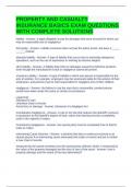 PROPERTY AND CASUALTY INSURANCE BASICS EXAM QUESTIONS WITH COMPLETE SOLUTIONS 